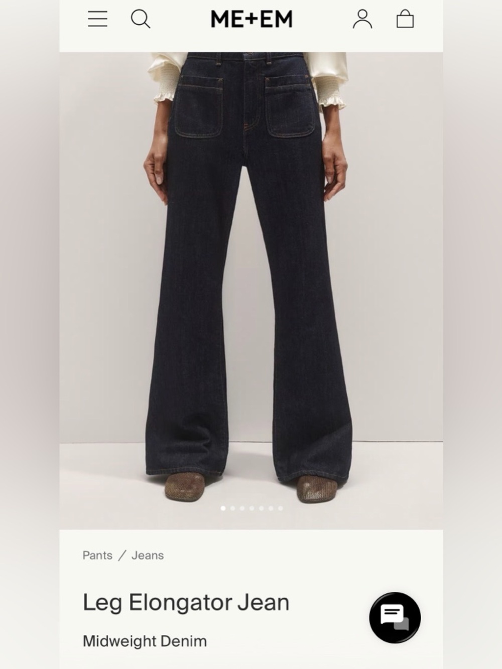 ME+EM Dark Navy Wide-Leg Leg Elongator Jeans